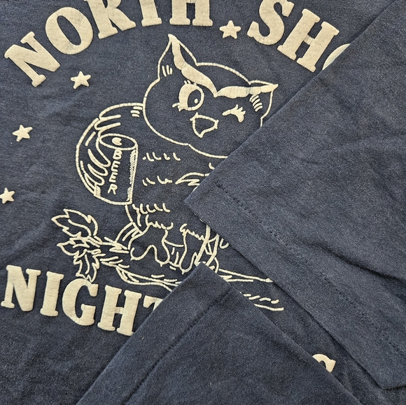 Vtg 80s/90s Screen Stars "North Shore Night Owls" Owl Tee L - Picture 3 of 7